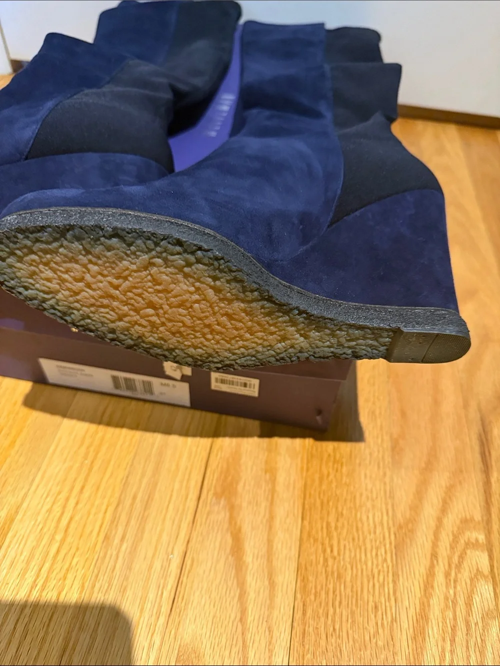 Stuart Weitzman Navy Suede Over-the-Knee Boots